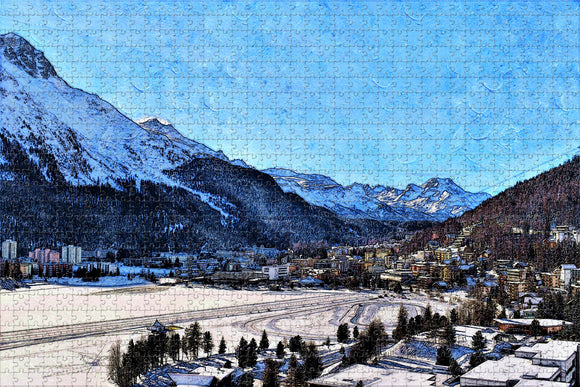 Switzerland St. Moritz Jigsaw Puzzle Wooden 1000 Piece