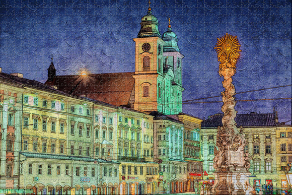 Austria Hauptplatz Linz Jigsaw Puzzle Wooden 1000 Piece