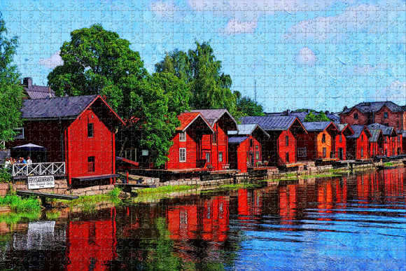 Finland House Porvoo Jigsaw Puzzle Wooden 1000 Piece