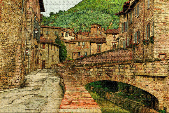 Italy Gubbio Umbria Jigsaw Puzzle Wooden 1000 Piece