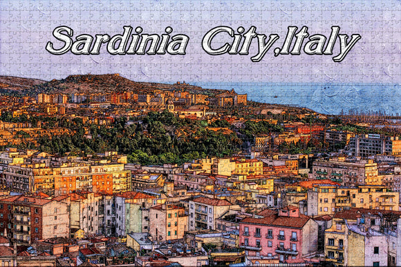 Italy Cagliari Sardinia City Jigsaw Puzzle Wooden 1000 Piece