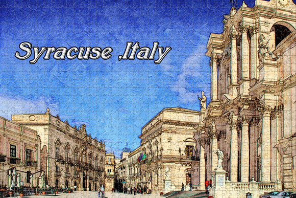 Italy Syracuse Square Sicily Jigsaw Puzzle Wooden 1000 Piece