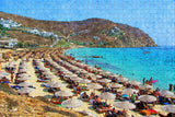 Greece Platis Gialos Beach Mykonos Jigsaw Puzzle Wooden 1000 Piece