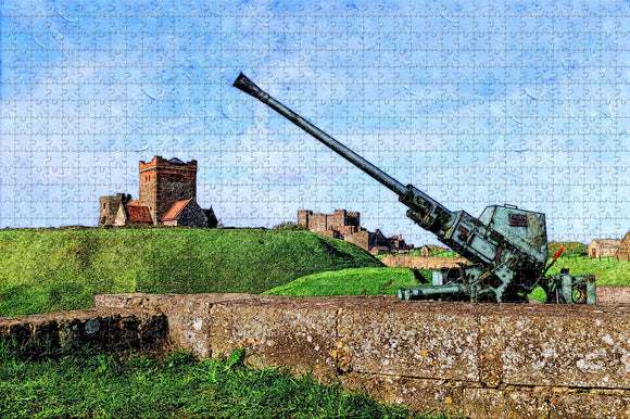 UK England Dover Castle Antiaircraft Gun Jigsaw Puzzle Wooden 1000 Piece