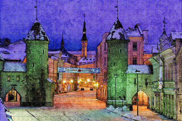 Estonia Winter Talinm Jigsaw Puzzle Wooden 1000 Piece