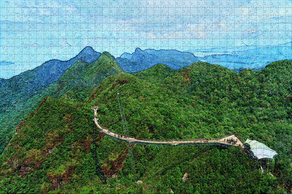 Malaysia Langkawi Sky Cab Bridge Jigsaw Puzzle Wooden 1000 Piece