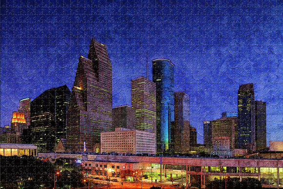 Houston Skyline USA Jigsaw Puzzle Wooden 1000 Piece