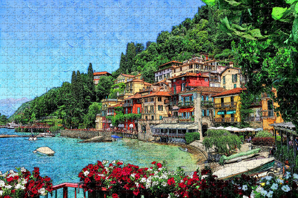 Italy Como Varenna Lake Jigsaw Puzzle Wooden 1000 Piece