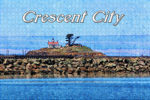 USA America Crescent City  Battery Point Lighthouse California Jigsaw Puzzle Wooden 1000 Piece