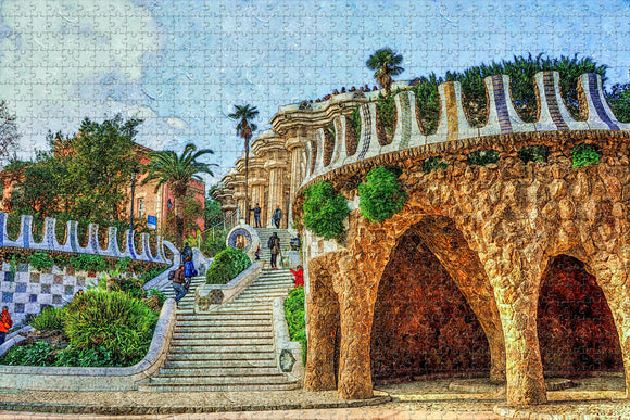 Spain Guell Palace Barcelona Jigsaw Puzzle Wooden 1000 Piece