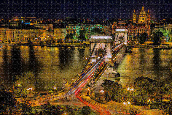 Hungary Chain Bridge Budapest Jigsaw Puzzle Wooden 1000 Piece