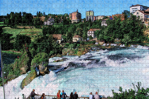 Switzerland Rhine Falls Zurich Jigsaw Puzzle Wooden 1000 Piece