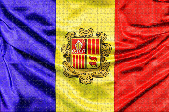 Andorra Flag Of Andorra Jigsaw Puzzle Wooden 1000 Piece