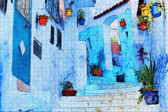 Morocco Chefchaouen Chaouen Jigsaw Puzzle Wooden 1000 Piece