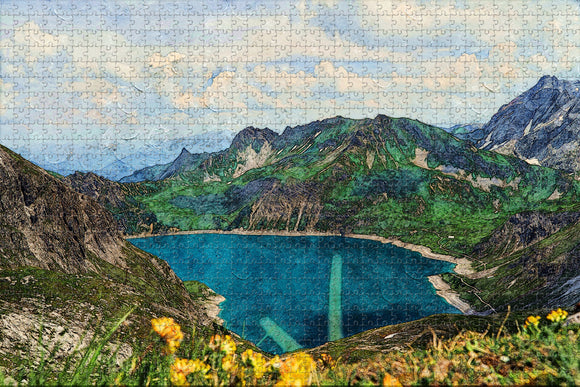 Austria Luenersee Bergsee Jigsaw Puzzle Wooden 1000 Piece