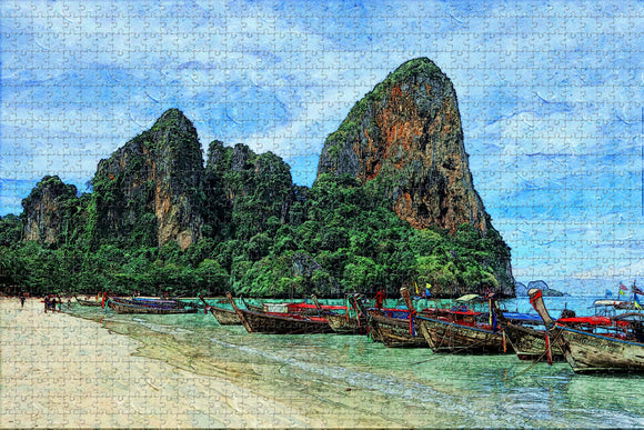 Thailand Railay Beach Krabi Jigsaw Puzzle Wooden 1000 Piece