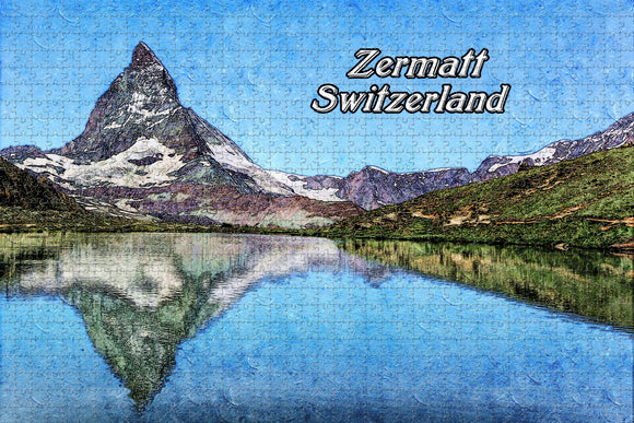 Switzerland Riffelsee Zermatt Jigsaw Puzzle Wooden 1000 Piece