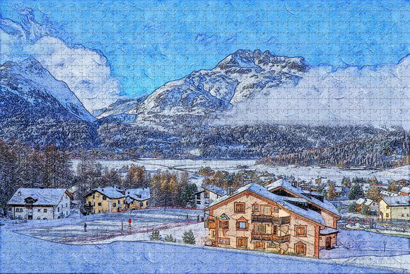 Switzerland Saas Fee Jigsaw Puzzle Wooden 1000 Piece