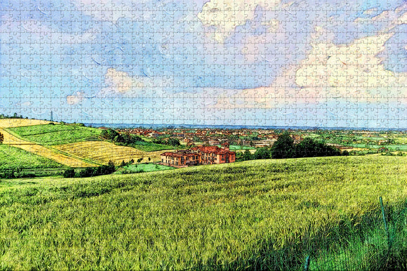 Italy Monferrato Hills Landscape Jigsaw Puzzle Wooden 1000 Piece