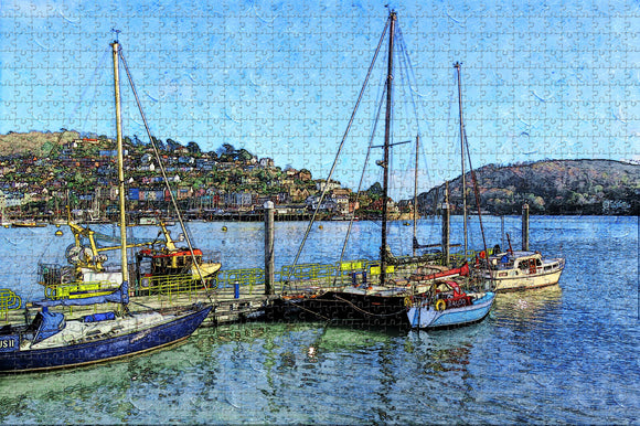 UK England Dartmouth Devon River Jigsaw Puzzle Wooden 1000 Piece