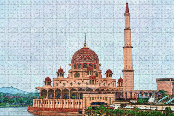 Malaysia Pink Mosque Kuala Lumpur Jigsaw Puzzle Wooden 1000 Piece