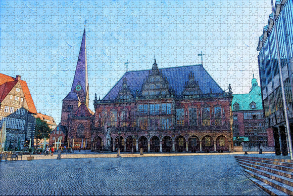 Germany Bremen Town Hall Bremen Jigsaw Puzzle Wooden 1000 Piece