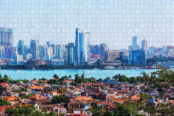 China Gulangyu Island Xiamen Jigsaw Puzzle Wooden 1000 Piece