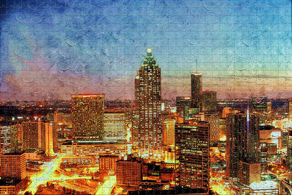 Atlanta Georgia Skyline USA Jigsaw Puzzle Wooden 1000 Piece