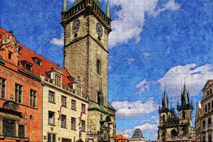 Czech Old Town Hall with Astronomical Clock Prague Jigsaw Puzzle Wooden 1000 Piece