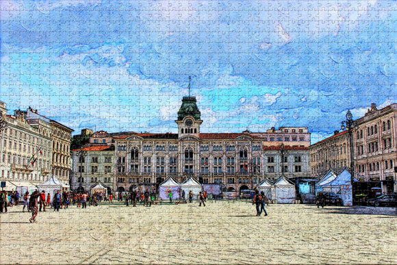 Italy Trieste Hauptplatz Tourism Jigsaw Puzzle Wooden 1000 Piece