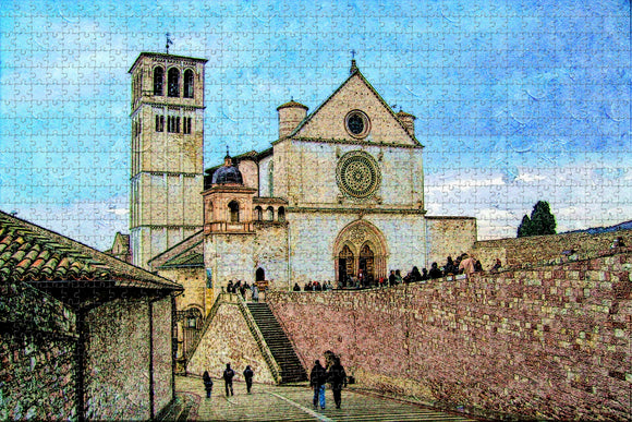 Italy Perugia Assisi Basilica Of St Francis Jigsaw Puzzle Wooden 1000 Piece