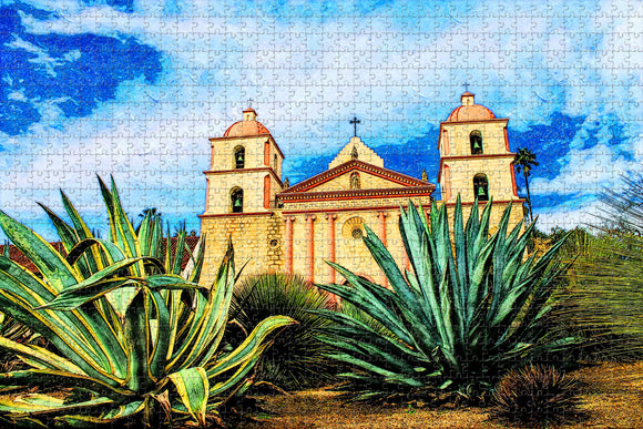 Santa Barbara Church USA Jigsaw Puzzle Wooden 1000 Piece