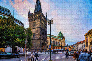 Czech Powder Tower Prague Jigsaw Puzzle Wooden 1000 Piece