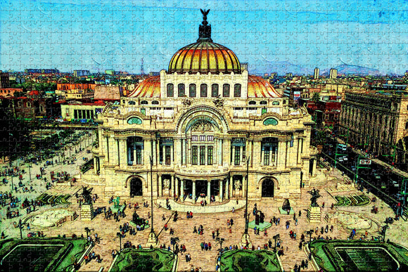 Mexico National Palace of Fine Arts of Mexico Jigsaw Puzzle Wooden 1000 Piece