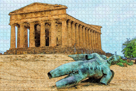 Italy Temple of Concord Agrigento Sicily Jigsaw Puzzle Wooden 1000 Piece