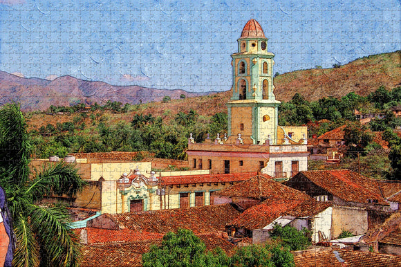 Clock Tower Main Square Trinidad Cuba Jigsaw Puzzle Wooden 1000 Piece