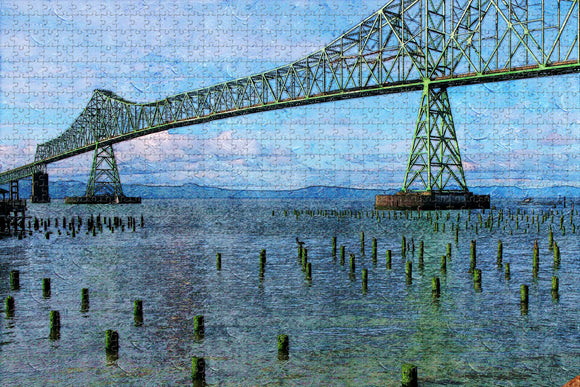 America USA Astoria Megler Bridge Jigsaw Puzzle Wooden 1000 Piece