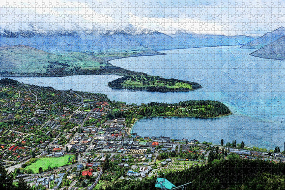 New Zealand Queenstown Hill Jigsaw Puzzle Wooden 1000 Piece