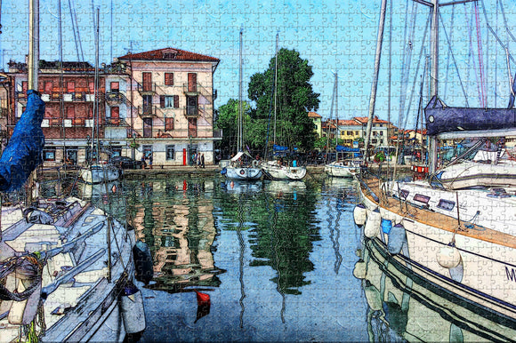 Italy Grado Boats Port Jigsaw Puzzle Wooden 1000 Piece