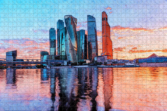 Russia Moscow Skyscraper Jigsaw Puzzle Wooden 1000 Piece