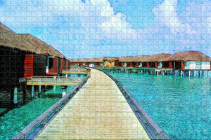 Maldives House Jigsaw Puzzle Wooden 1000 Piece