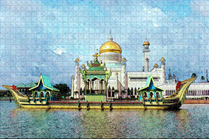 Sultan Omar Ali Saifuddien Mosque Bandar Seri Begawan Brunei Jigsaw Puzzle Wooden 1000 Piece