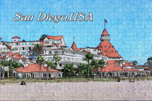 USA America San Diego Hotel Beach California Jigsaw Puzzle Wooden 1000 Piece