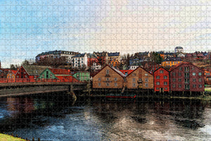 Norway Trondheim Jigsaw Puzzle Wooden 1000 Piece