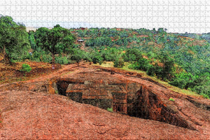 Rock-Hewn Churches of Lalibela Ethiopia Jigsaw Puzzle Wooden 1000 Piece