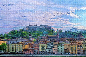 Austria Fortress Hohensalzburg Salzburg Jigsaw Puzzle Wooden 1000 Piece