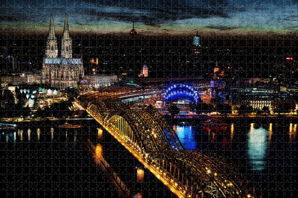 Germany Hohenzollern Bridge KolnTriangle Cologne Jigsaw Puzzle Wooden 1000 Piece