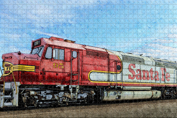 Santa Fe Train USA Jigsaw Puzzle Wooden 1000 Piece