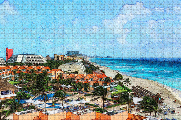 Mexico Cancun Beach Jigsaw Puzzle Wooden 1000 Piece