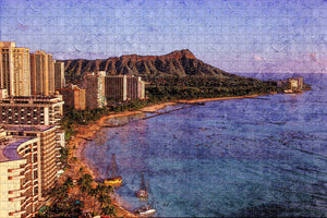 Diamond Head Oahu Honolulu Hawaii USA Jigsaw Puzzle Wooden 1000 Piece